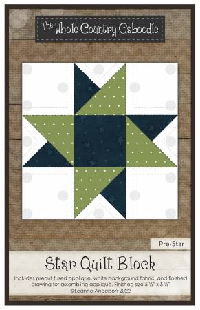 Star Quilt Block Precut Fused Applique Pack by Whole Country Caboodle