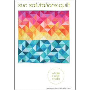 Sun Salutations Quilt pattern shown in rainbow colors, by Whole Circle Studio