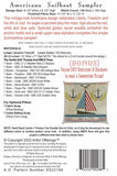 Back of the Americana Sailboat Sampler by Artful Offerings