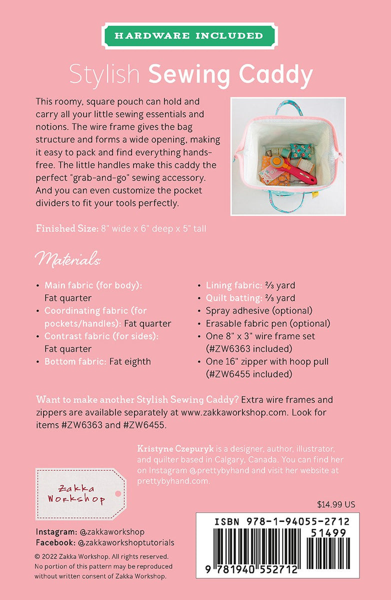 Stylish Sewing Caddy Kit Quilting Books Patterns and Notions