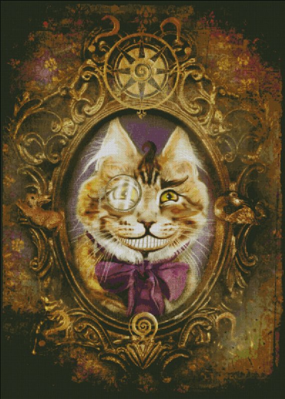 Cheshire Cat Cross Stitch by  Aimee Stewart