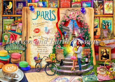 Life Is An Open Book Paris Cross Stitch by  Aimee Stewart