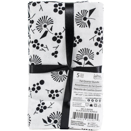 Black and white fabric bundle label