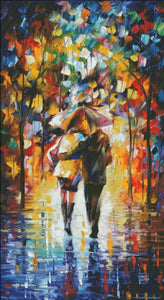 Bonded By The Rain Cross Stitch By Leonid Afremov