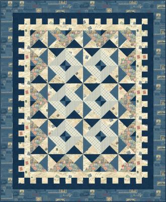 Blue Stamp Quilt Pattern by Rose Cottage Quilting