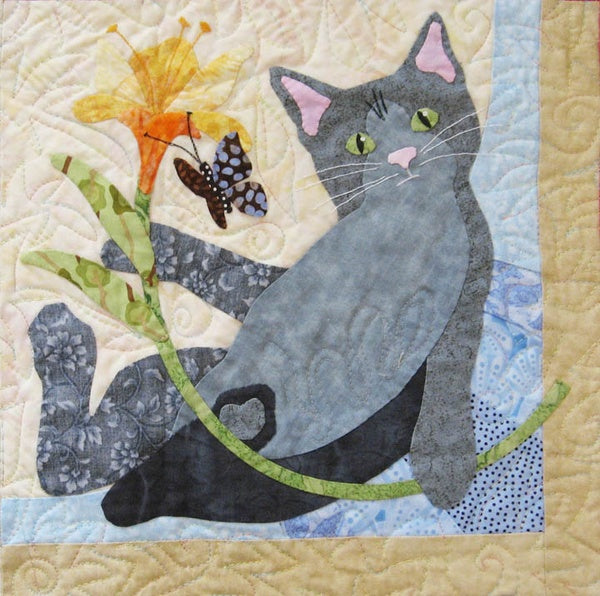 Kaffe Fassett cat appliqué patchwork outlet quilt/throw