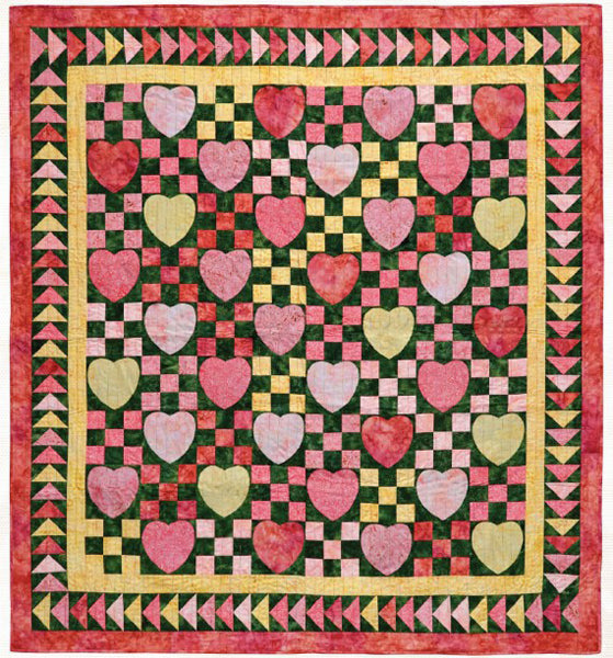 Sherbet Hearts Quilt Pattern by Curlicue Creations