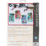 Information on the Christmas Jar Ornament cross stitch kit, back of packaging