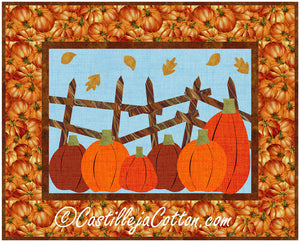 Pumpkin Patch Mini Wall Hanging Pattern by Castilleja Cotton
