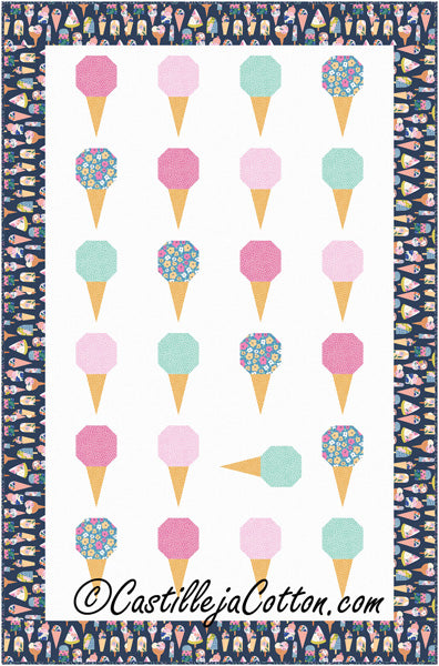 Ice Cream Cone Lap Quilt Pattern by Castilleja Cotton