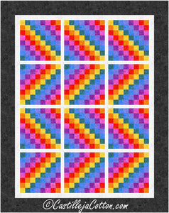 Rippling Rainbows Quilt Pattern by Castilleja Cotton