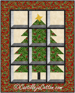 Christmas Tree in a Window Lap Quilt Pattern by Castilleja Cotton