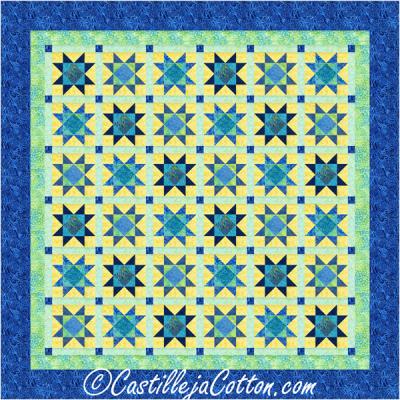 Seaglass Stars King Quilt Pattern by Castilleja Cotton