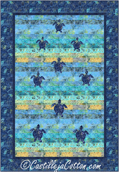 Turtles Swimming Away Quilt Pattern by Castilleja Cotton