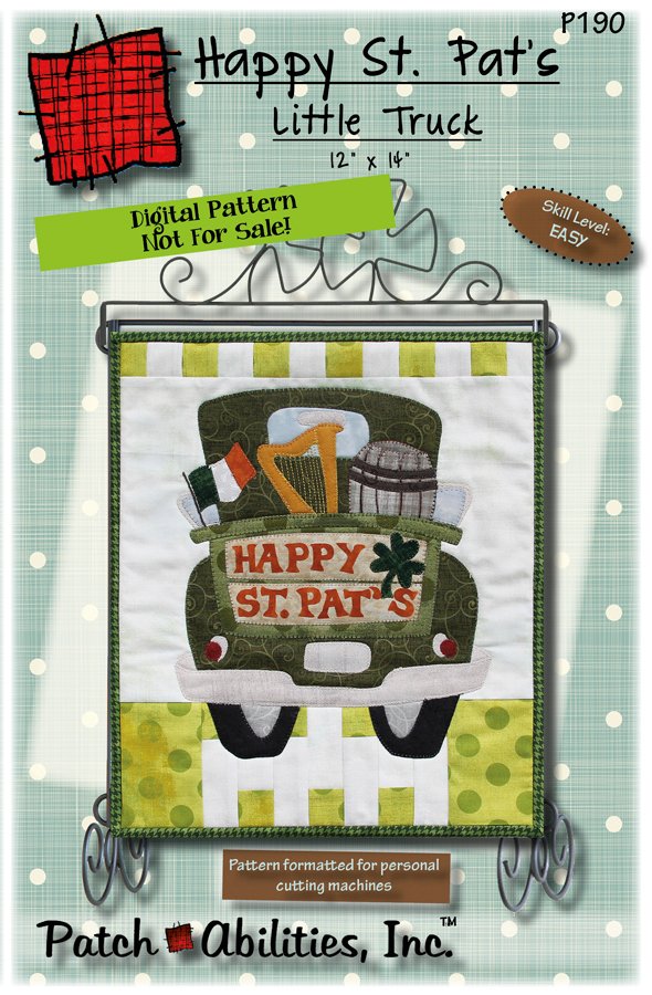 Happy St Pats Little Truck Downloadable Pattern by Patch Abilities