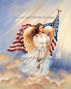 American Angel Cross Stitch By Dona Gelsinger