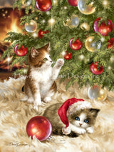 Christmas Tree Kittens Cross Stitch By Dona Gelsinger