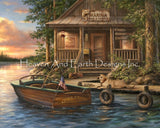 Lake Of The Woods Marina Cross Stitch By Dona Gelsinger