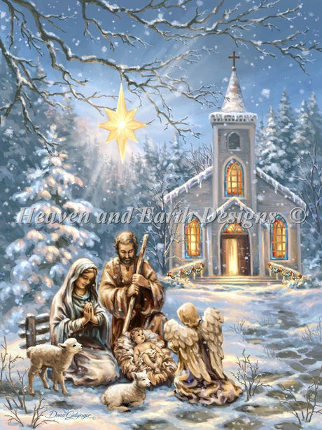 Nativity At The Chapel Cross Stitch By Dona Gelsinger