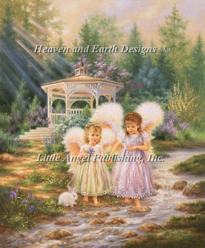 Sister Angels Cross Stitch By Dona Gelsinger