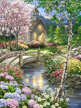 Spring Chapel Cross Stitch By Dona Gelsinger