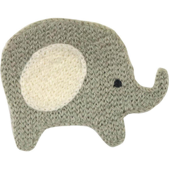 Sew-on elephant applique in gray