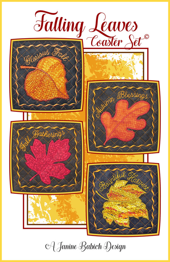 Falling Leaves Coaster Set Downloadable Pattern by Janine Babich
