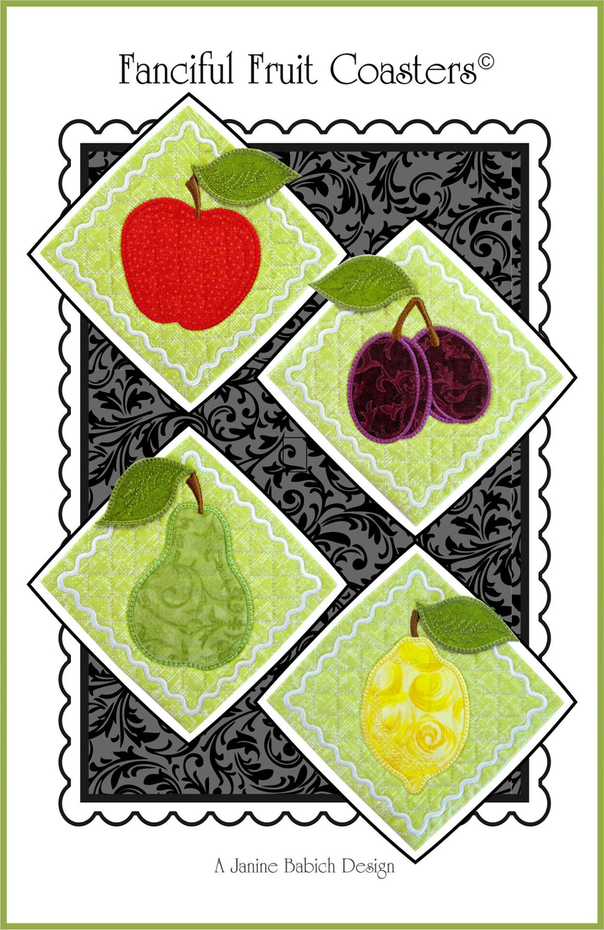 Fanciful Fruit Coasters Downloadable Pattern by Janine Babich