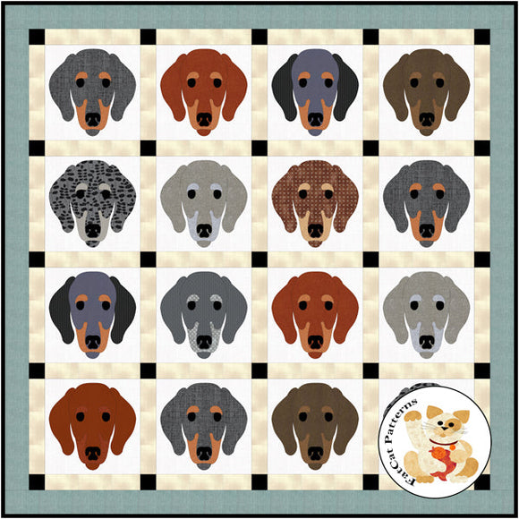 Dog Days, Dachshund Downloadable Pattern by FatCat Patterns