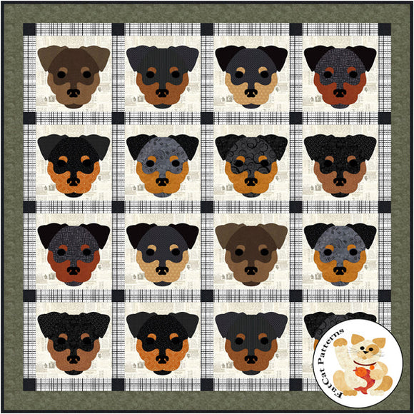 Dog Days, Rottweiler Downloadable Pattern by FatCat Patterns