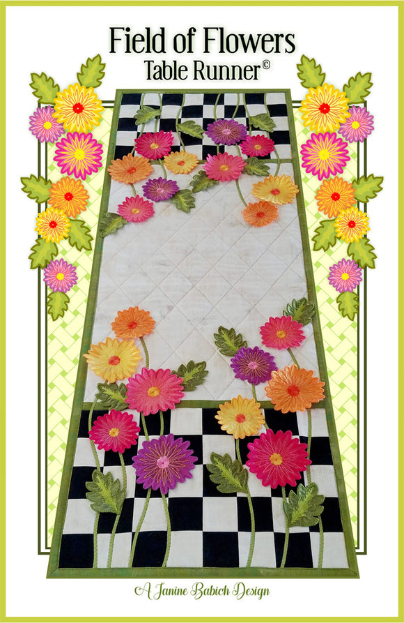 Field of Flowers Table Runner Downloadable Pattern by Janine Babich