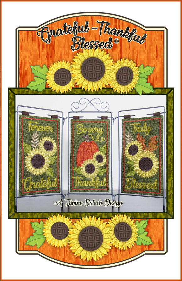 Grateful, Thankful, Blessed Table Top Display Downloadable Pattern by Janine Babich