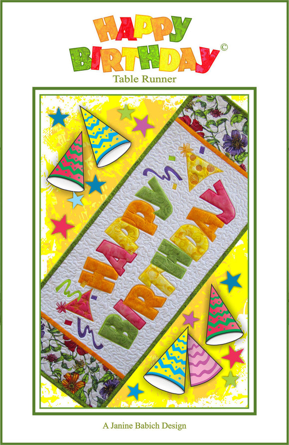Happy Birthday Table Runner Downloadable Pattern by Janine Babich