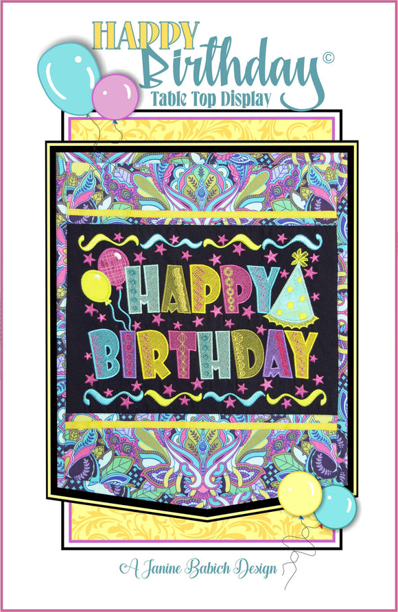 Happy Birthday Table Top Display Downloadable Pattern by Janine Babich