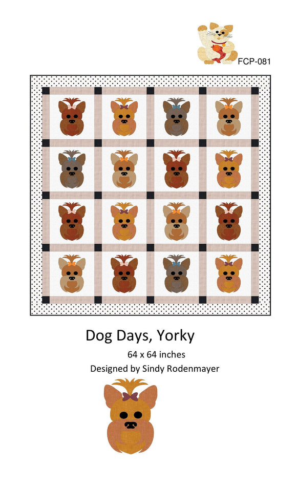 Dog Days, Yorky Downloadable Pattern by FatCat Patterns