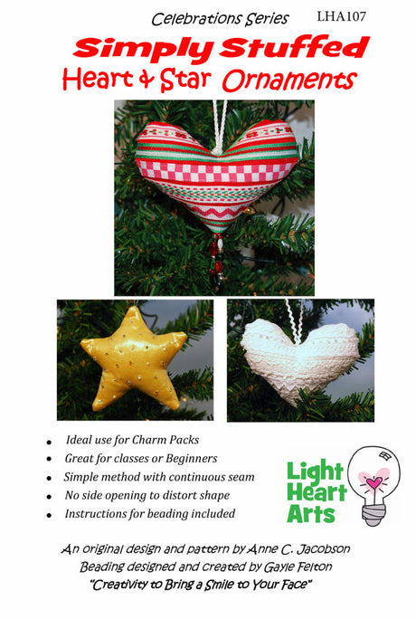 Simply Stuffed Heart & Star Ornaments