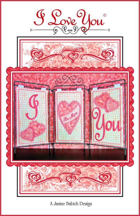 I Love You Table Top Display Downloadable Pattern by Janine Babich