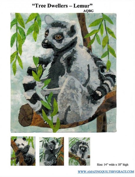 Tree Dweller Lemur Downloadable Pattern by Amazing Quilts By Grace