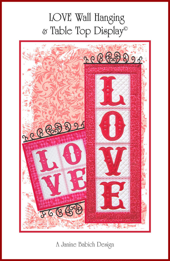 LOVE Wall Hanging  Downloadable Pattern by Janine Babich