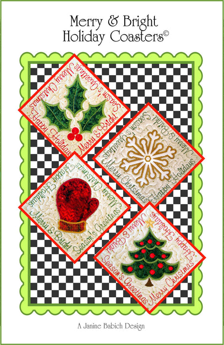 Merry & Bright Holiday Coasters Downloadable Pattern by Janine Babich