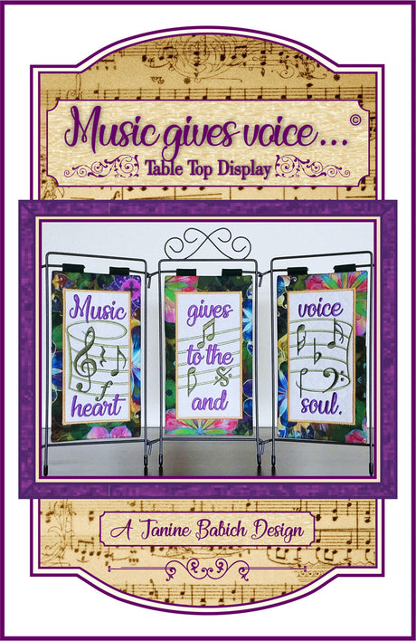 Music Gives Voice Table Top Display Downloadable Pattern by Janine Babich