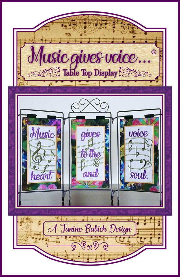 Music Gives Voice Table Top Display Downloadable Pattern by Janine Babich