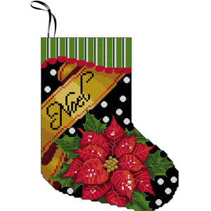 Noel Cross Stitch Christmas stocking finished result