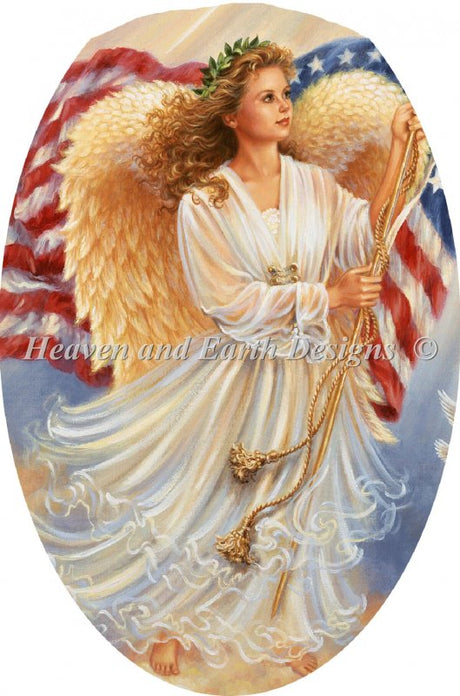 Ornament American Angel Cross Stitch By Dona Gelsinger