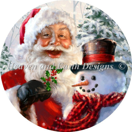 Ornament Santa And Frosty Cross Stitch By Dona Gelsinger