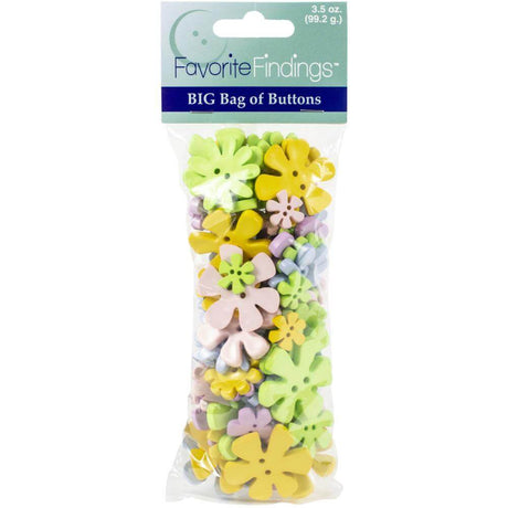 Big bag of pastel flower buttons