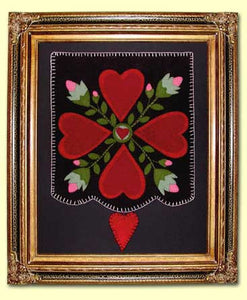Hearts & Flowers February Penny Rug