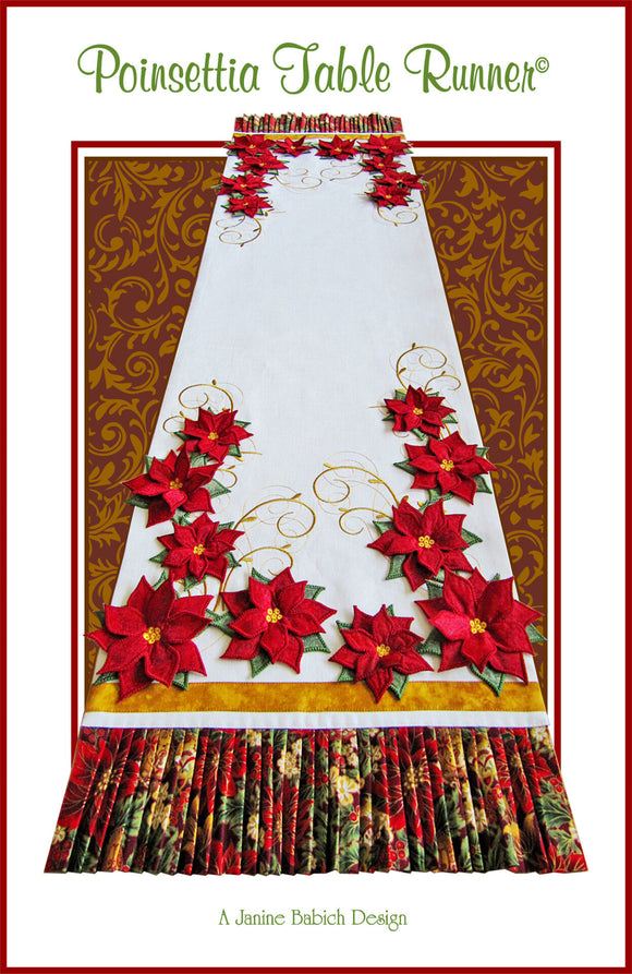Poinsettia Table Runner Downloadable Pattern by Janine Babich