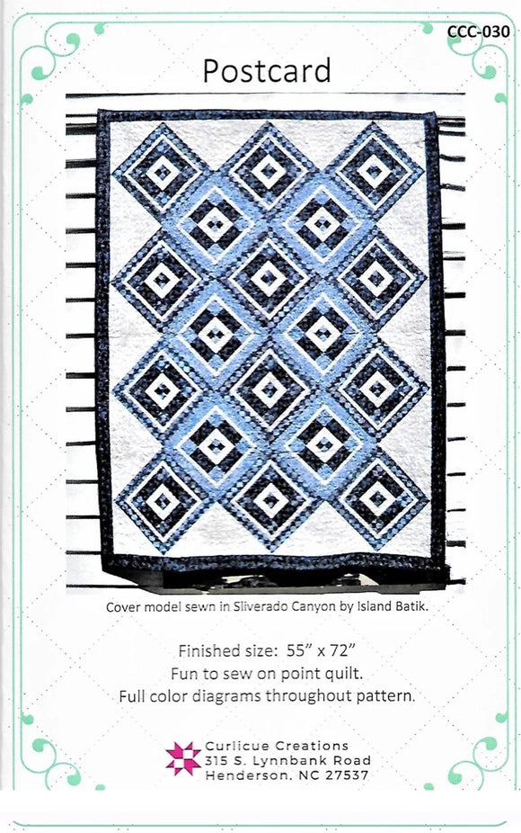 Postcard Downloadable Pattern by Curlicue Creations