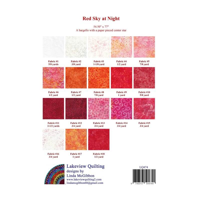 Red Sky at Night fabric requirements